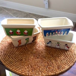 CHRISTMAS Set of 4 bread or snack dishes